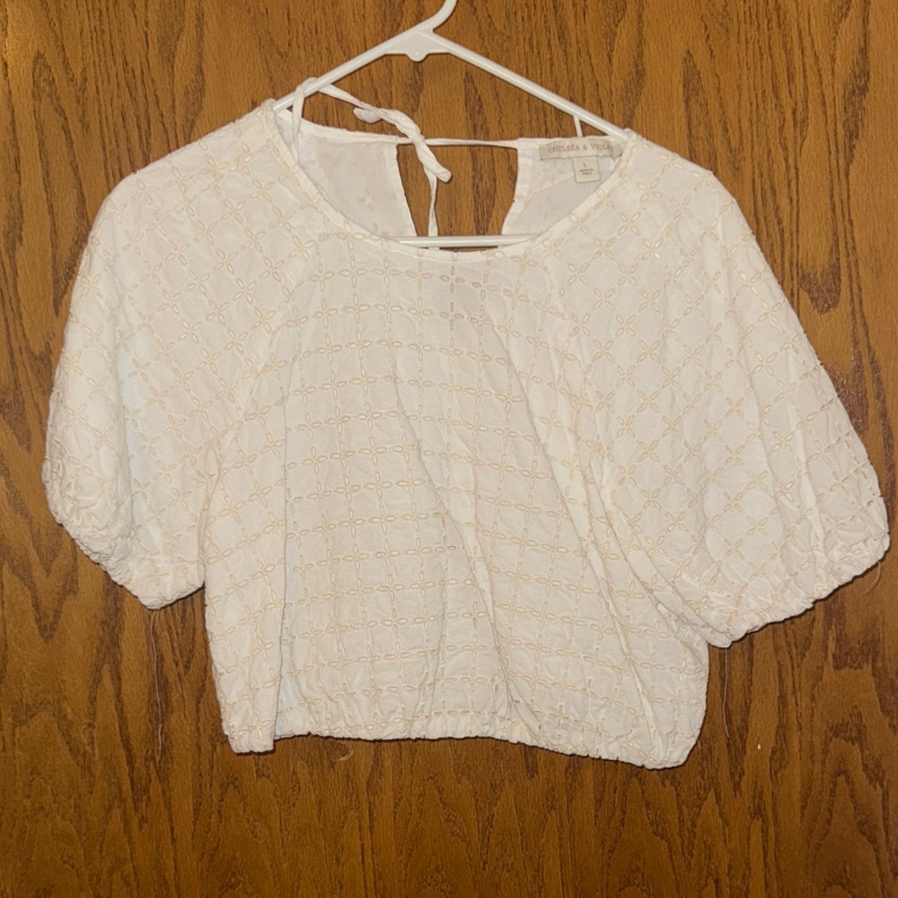 Chelsea & Violet White Eyelet Blouse